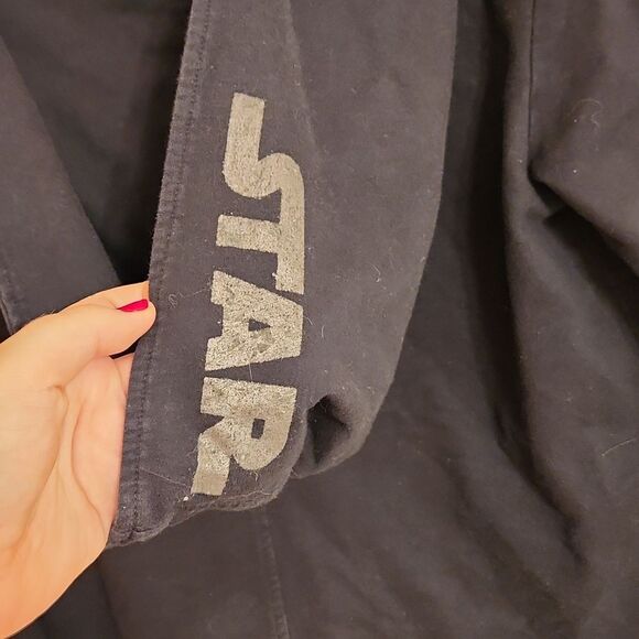 Star Wars Women's Black Zip-Up Hoodie w/ Words on Hood Size M - Picture 10 of 11